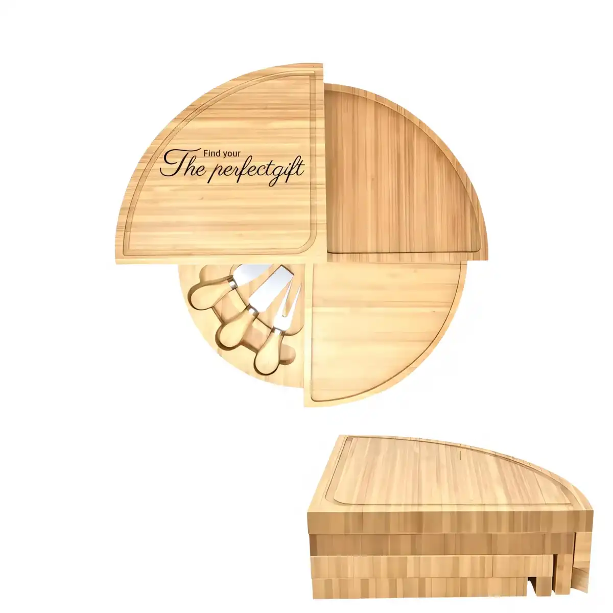 Rotating Bamboo Serving Board with Tools