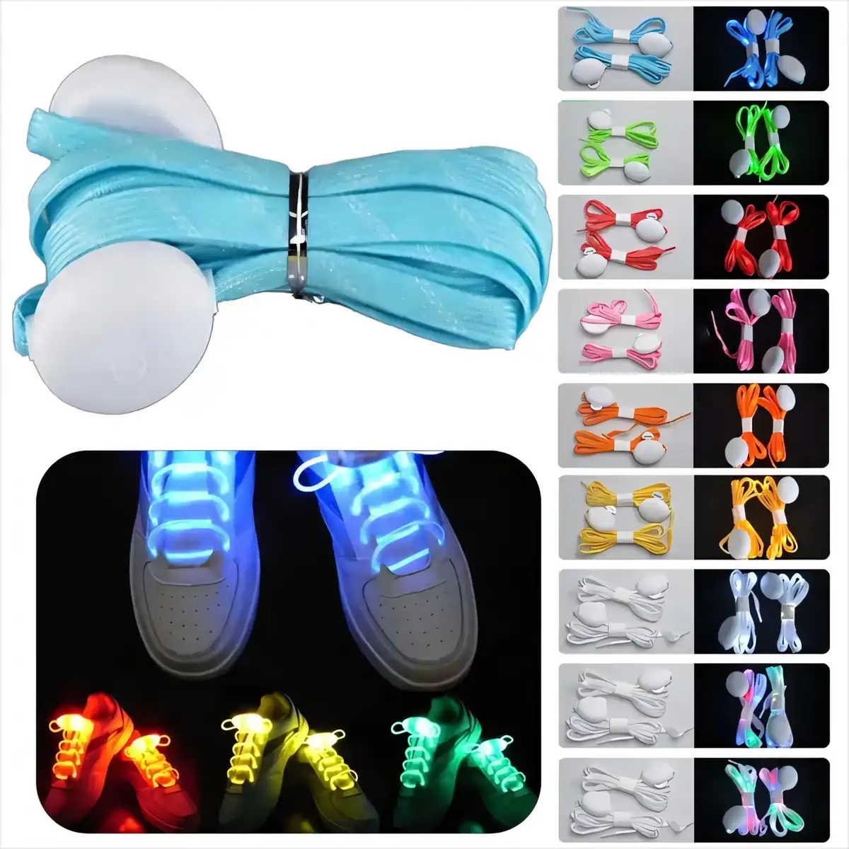 LED Nylon Shoelaces Multi Color
