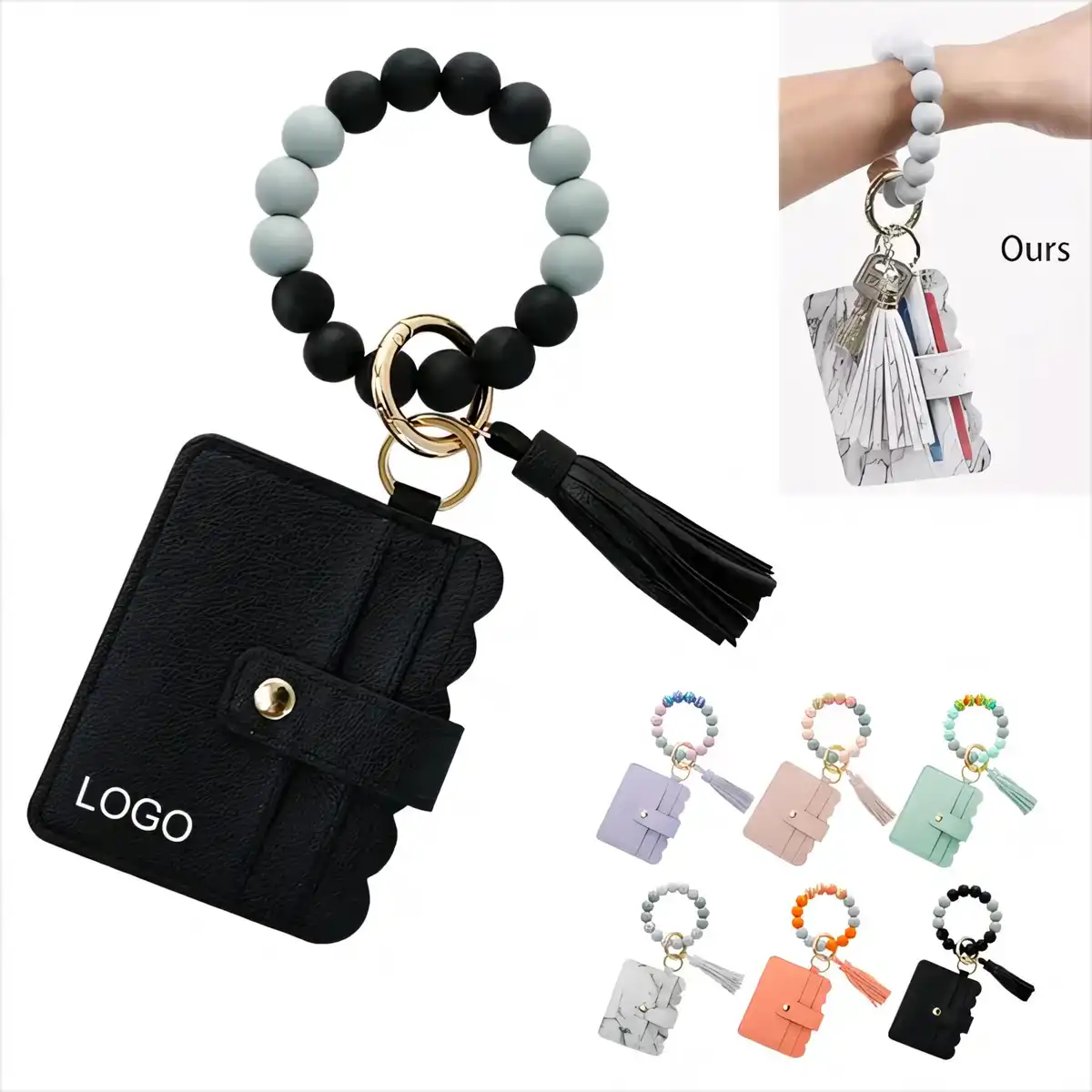 Silicone Card Holder Keychain