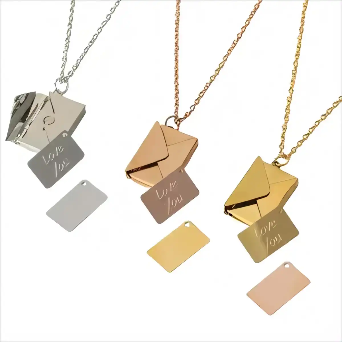 Tarnish Resistant Envelope Locket Pendant alternate product angle