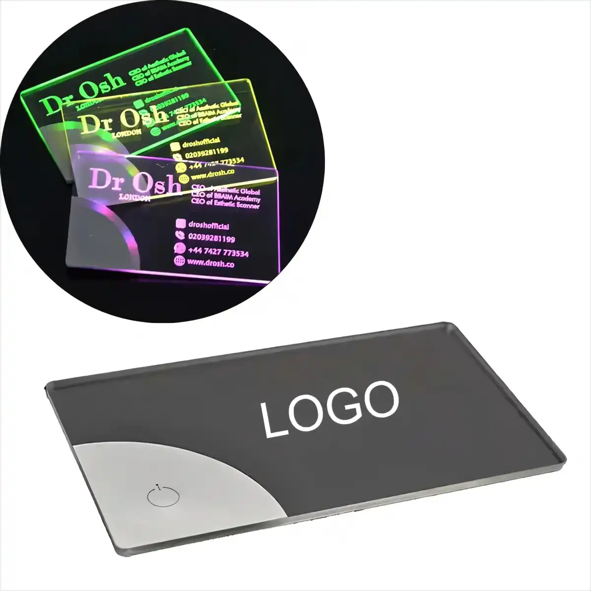 Glowing Acrylic LED Business Cards