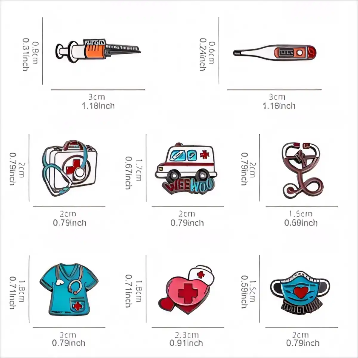 Enamel Medical Professional Lapel Pin product detail view