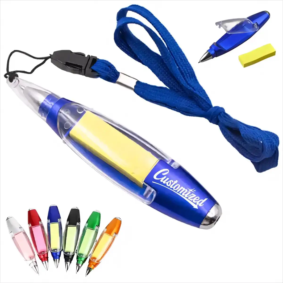 Illuminating Ballpoint Pen with Sticky Notes
