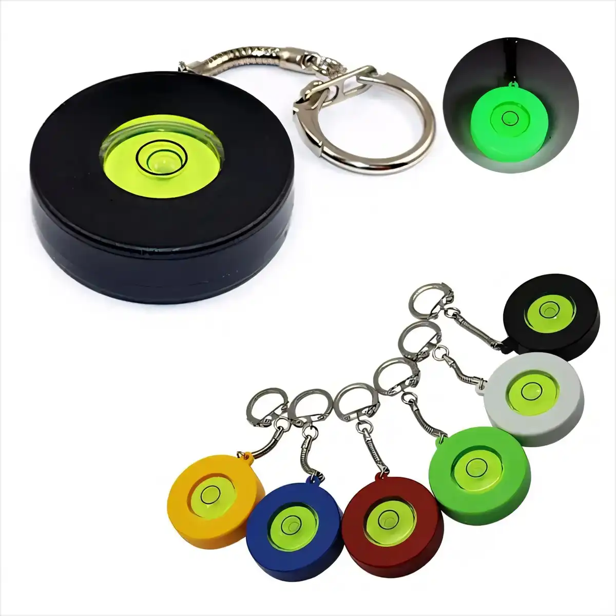Glow Bubble Level Keychain Tool