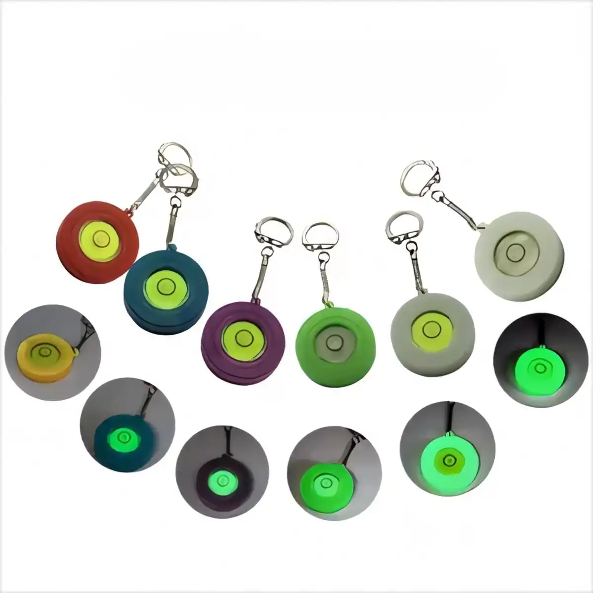 Glow Bubble Level Keychain Tool alternate product angle