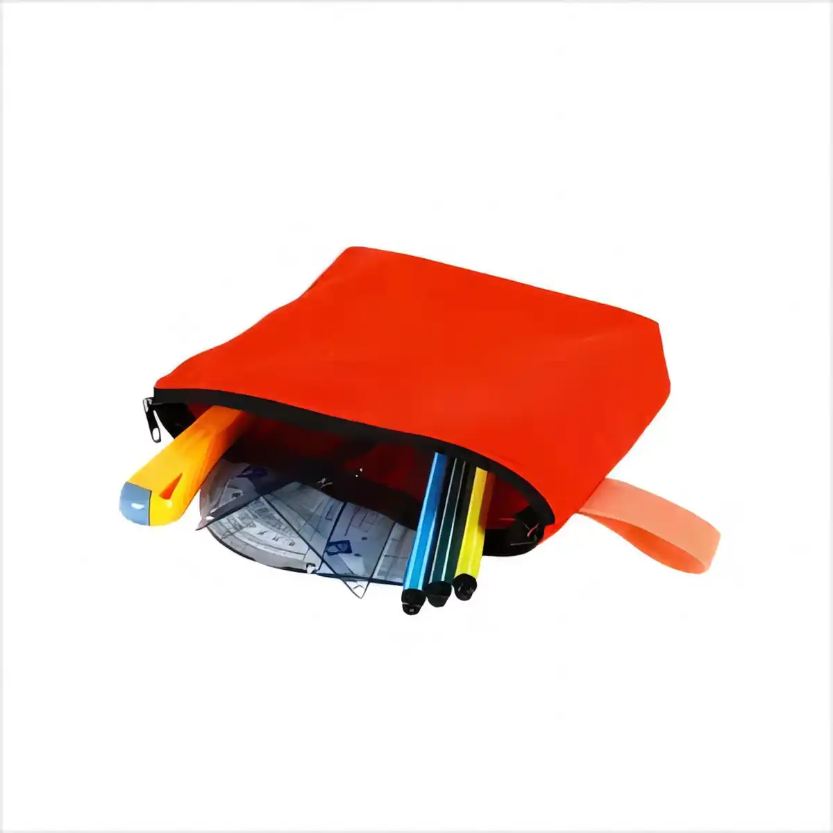 Durable Canvas Pencil Pouch with Handle alternate product angle