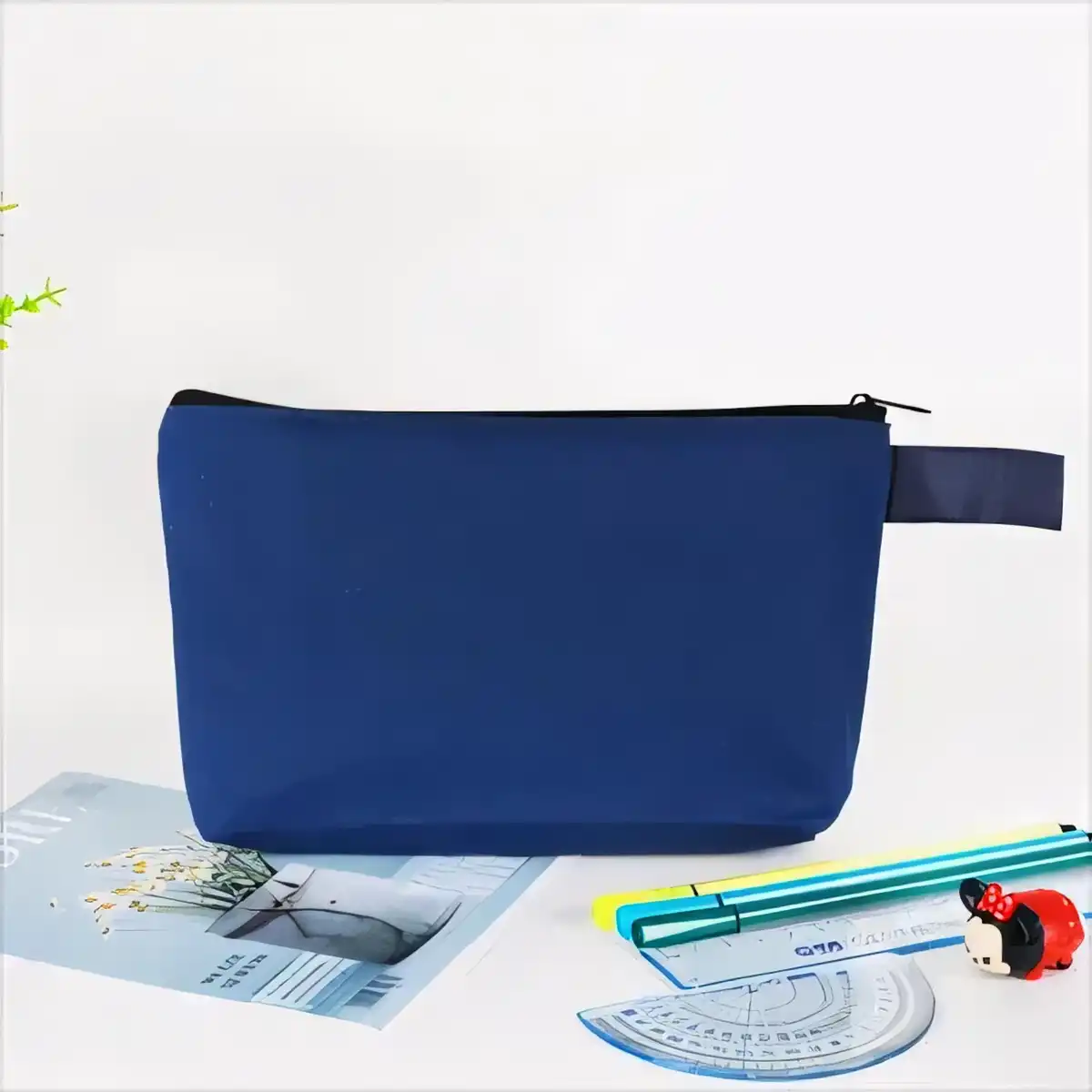 Durable Canvas Pencil Pouch with Handle product close-up
