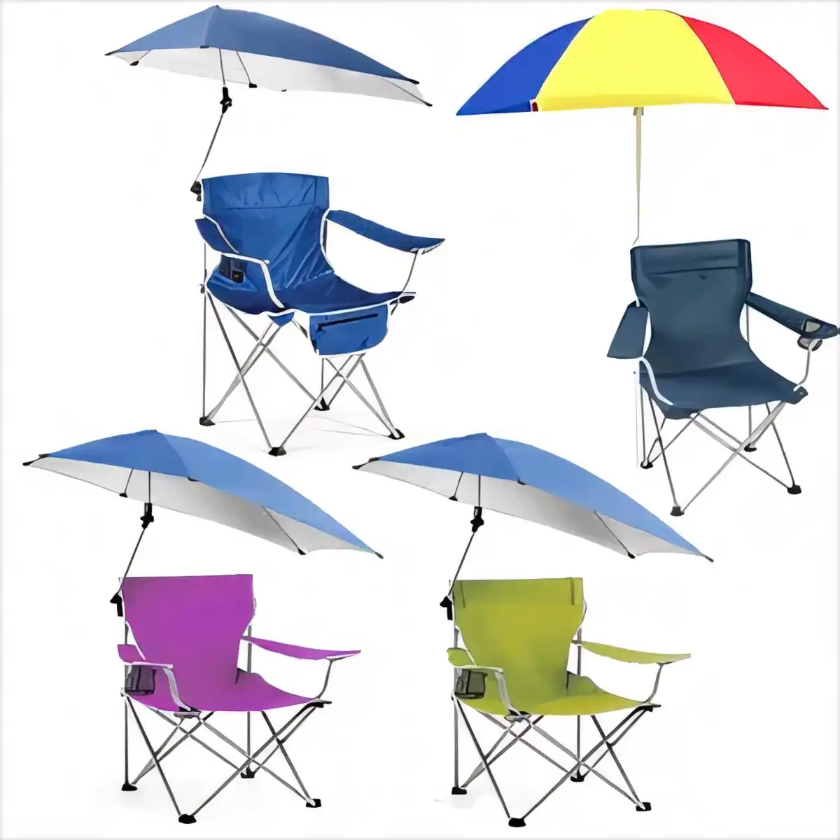 Folding Chair with Attached Umbrella alternate product angle