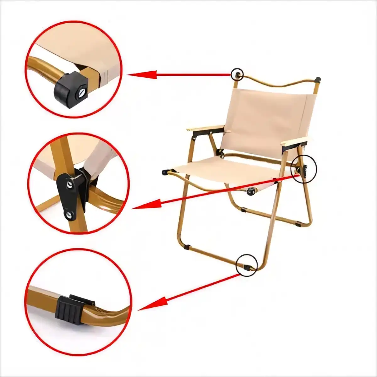 Sturdy Folding Camping Chair Portable alternate product angle