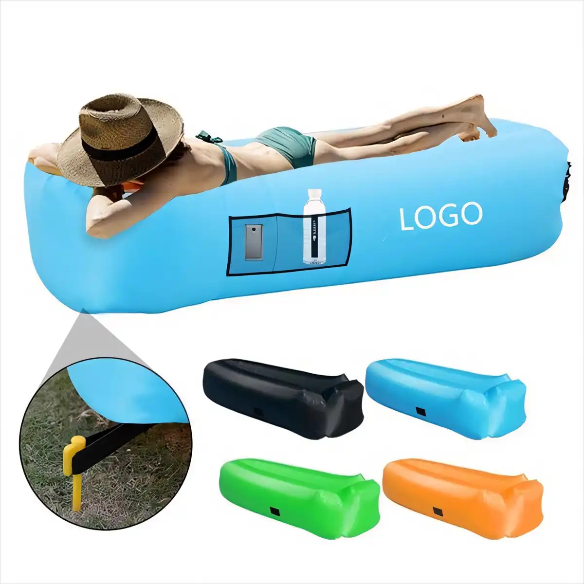 Inflatable Lounger for Beach Pool