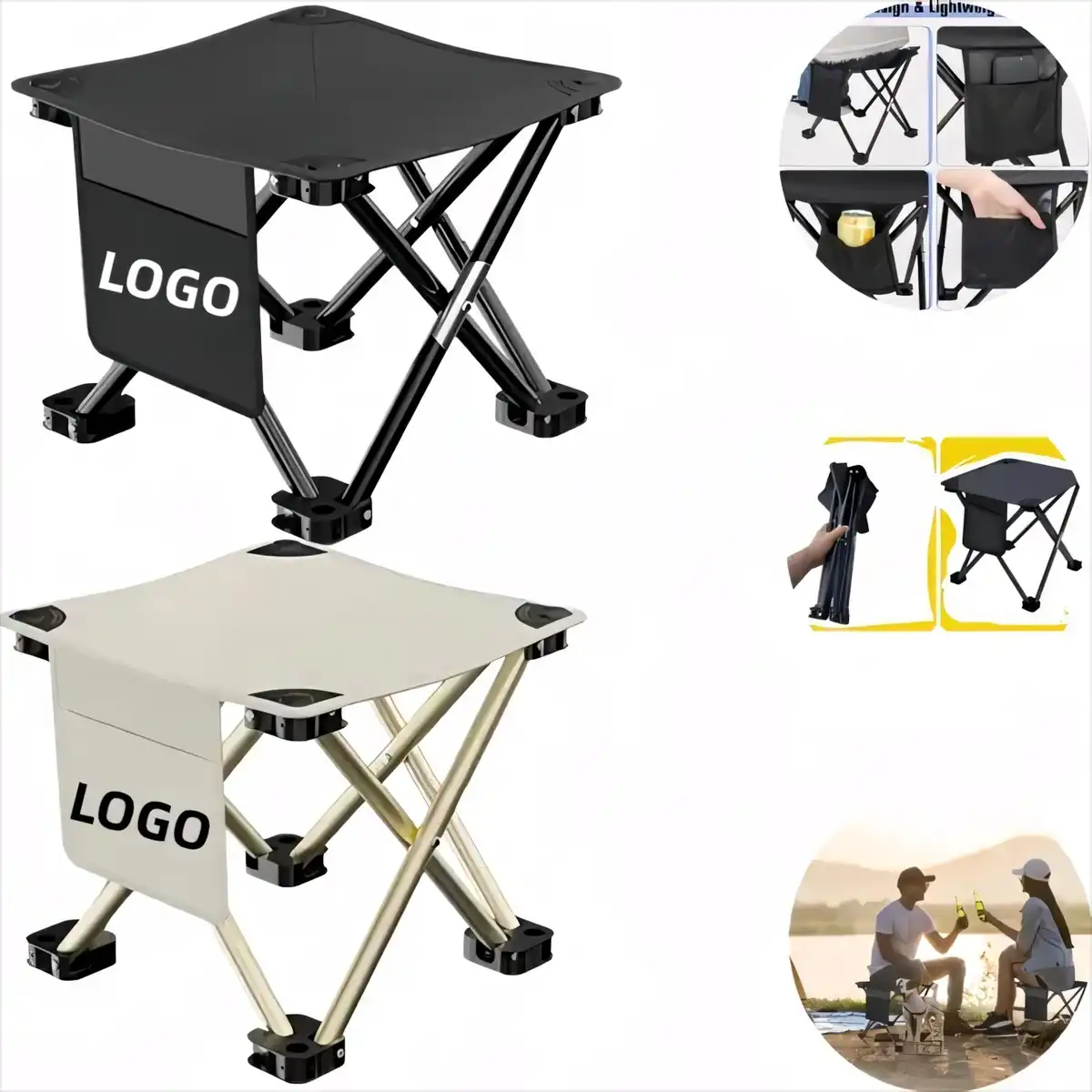 Portable Steel Frame Folding Stool