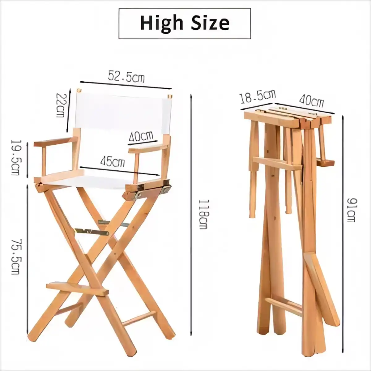 Folding Hardwood Director Chair product close-up