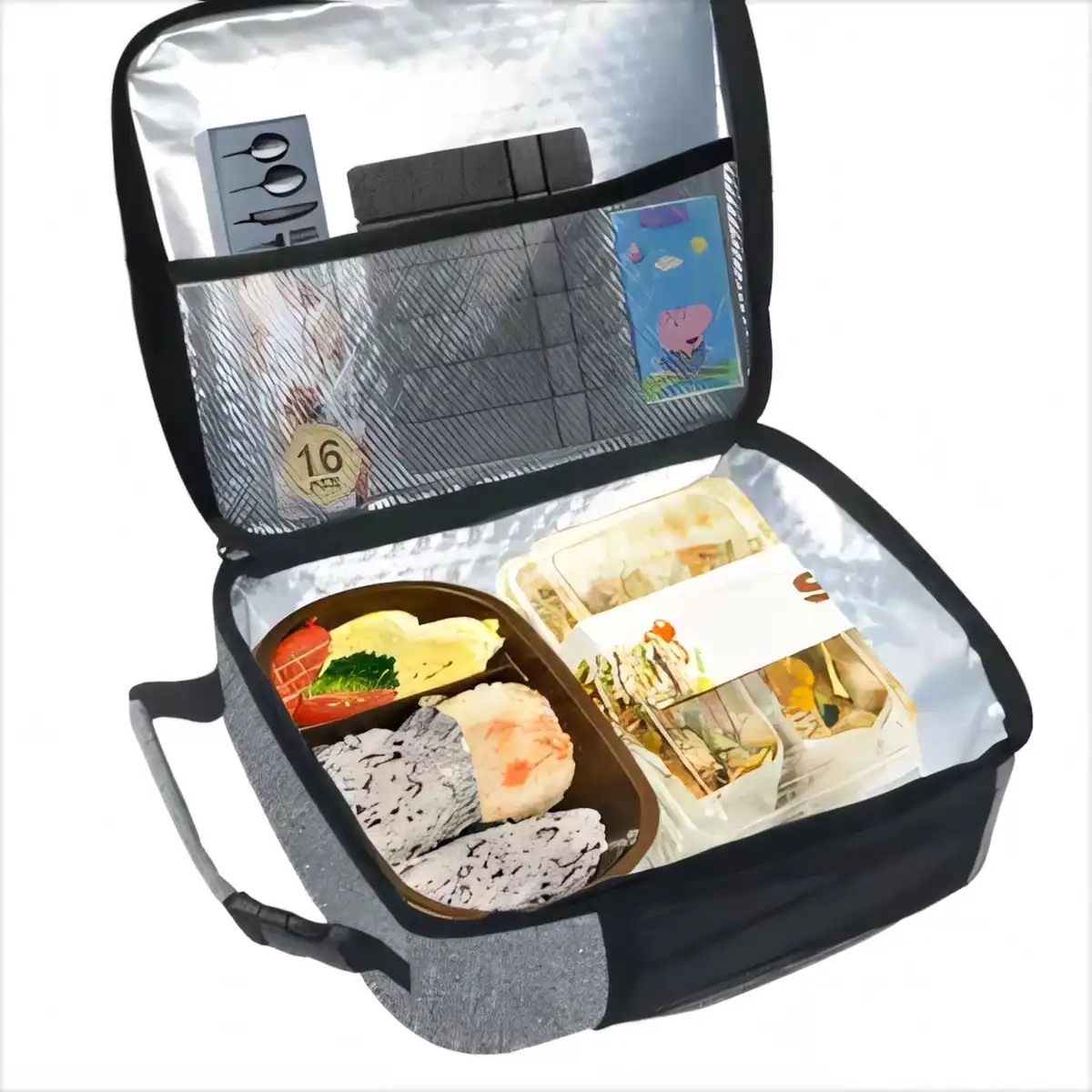 Insulated Lunch Tote with Zipper alternate product angle