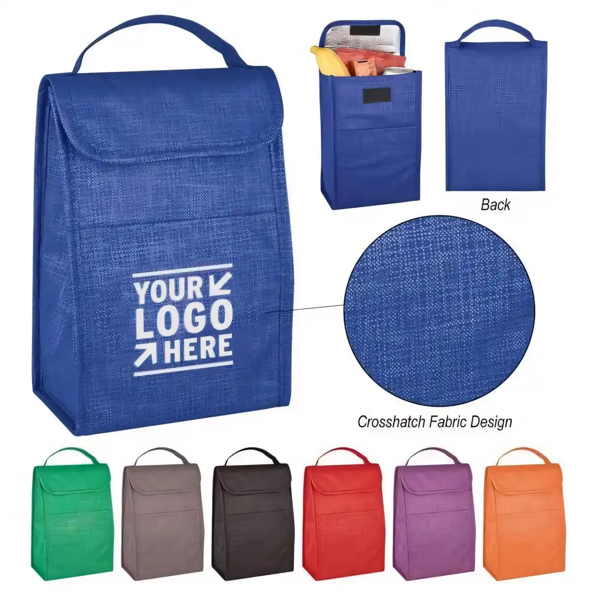 Insulated Crosshatch Lunch Tote
