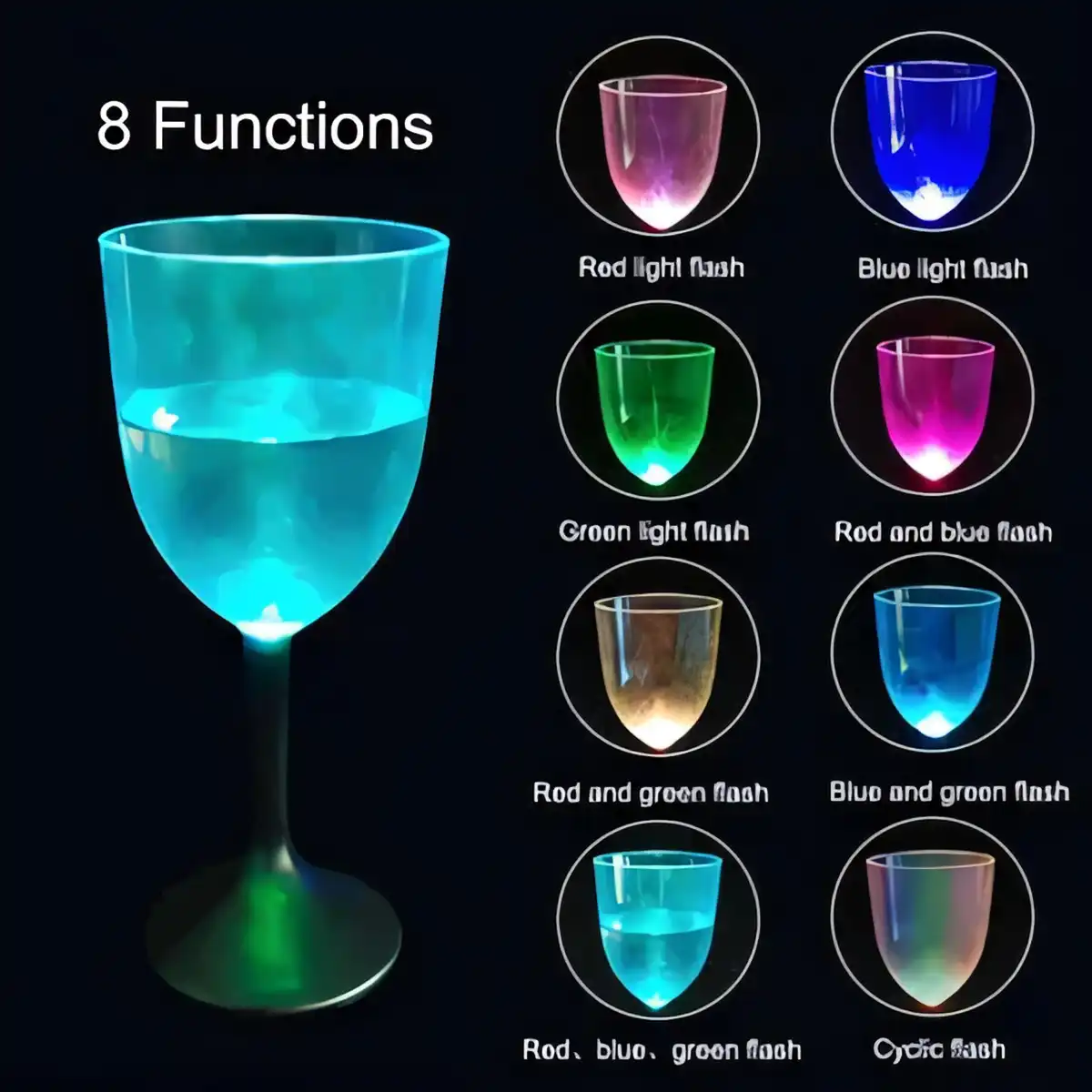 LED Wine Glass with 8 Light Modes additional product view