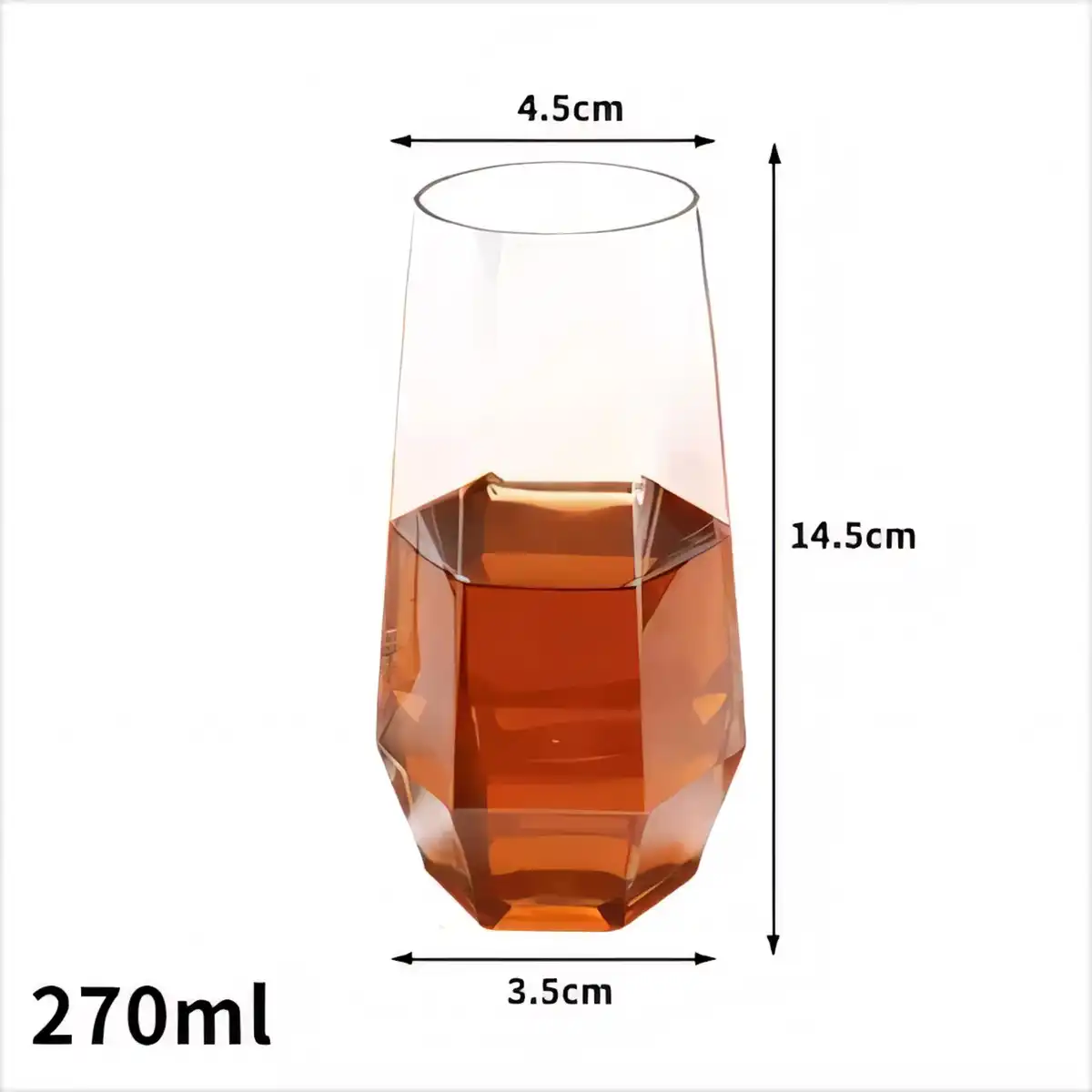 Elegant 9oz Stemless Plastic Wine Glasses product detail view