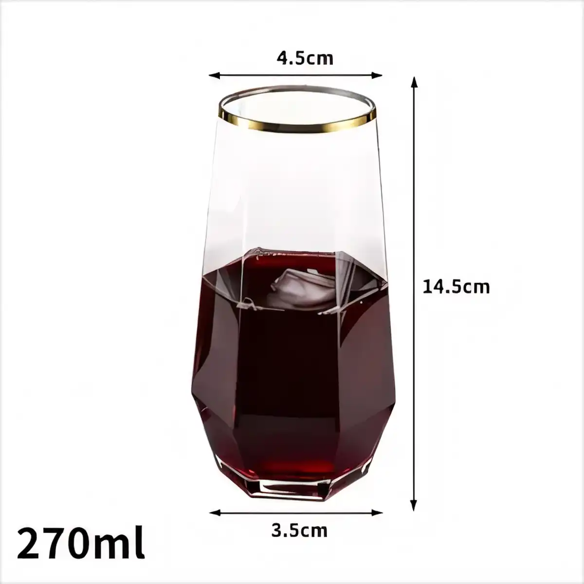 Elegant 9oz Stemless Plastic Wine Glasses alternate product angle