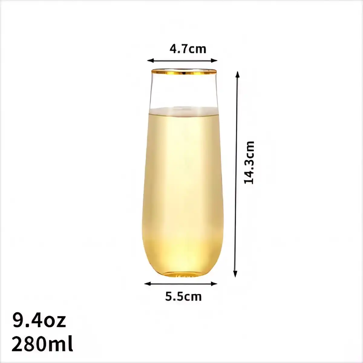Elegant 9oz Stemless Plastic Wine Glasses additional product view
