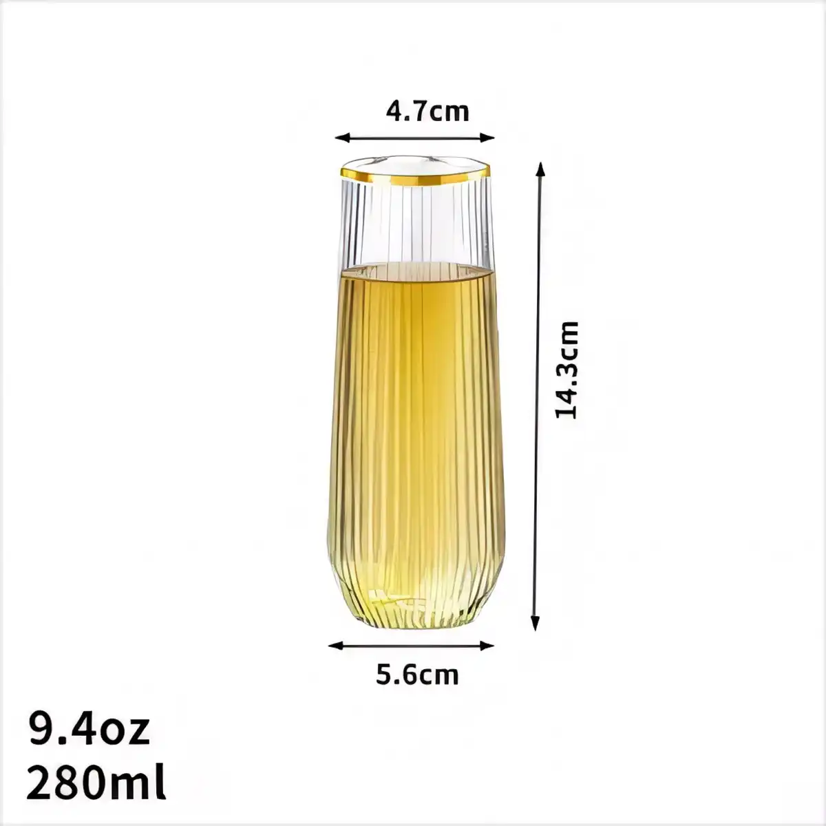 Elegant 9oz Stemless Plastic Wine Glasses custom logo imprint view