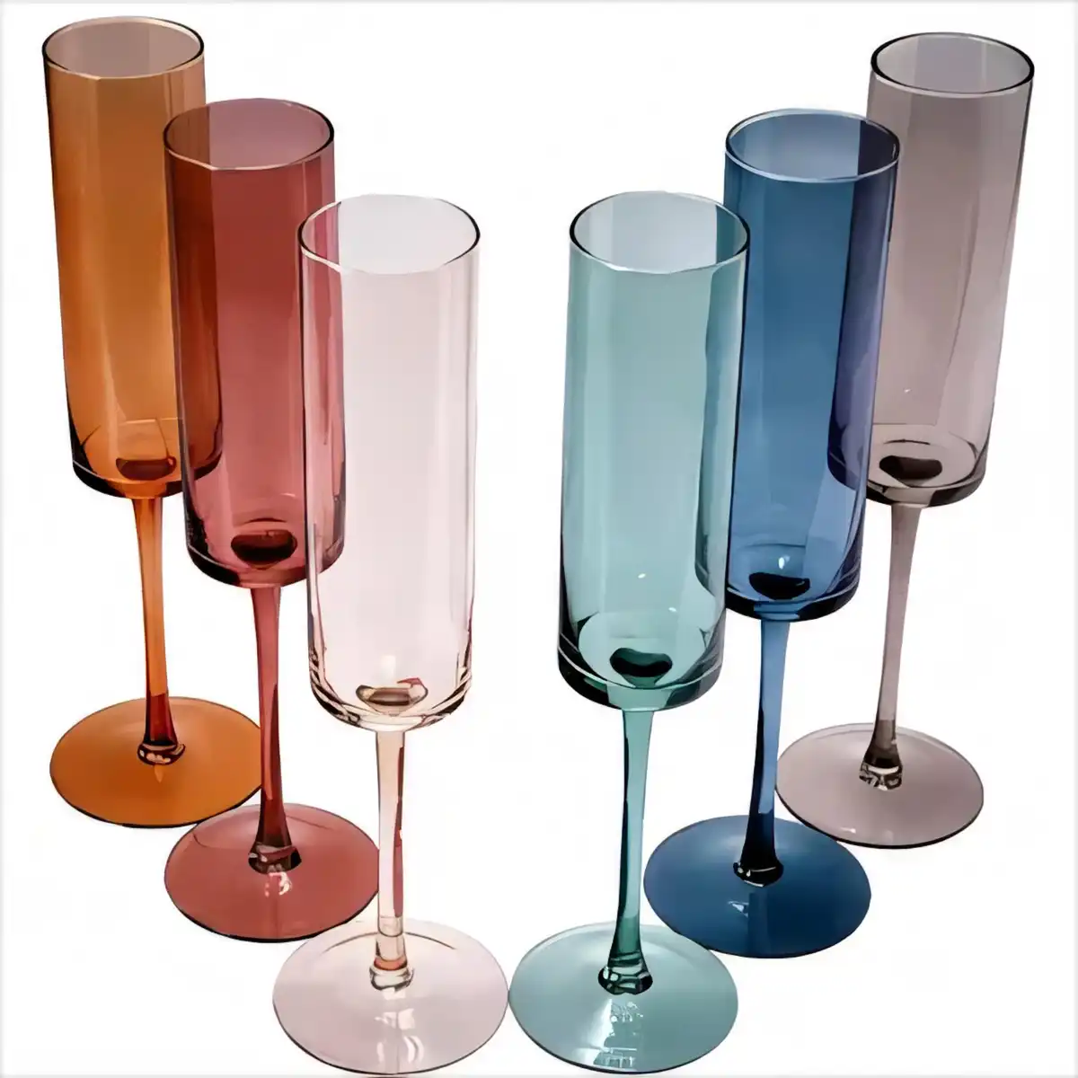 Modern Square Champagne Flutes product detail view