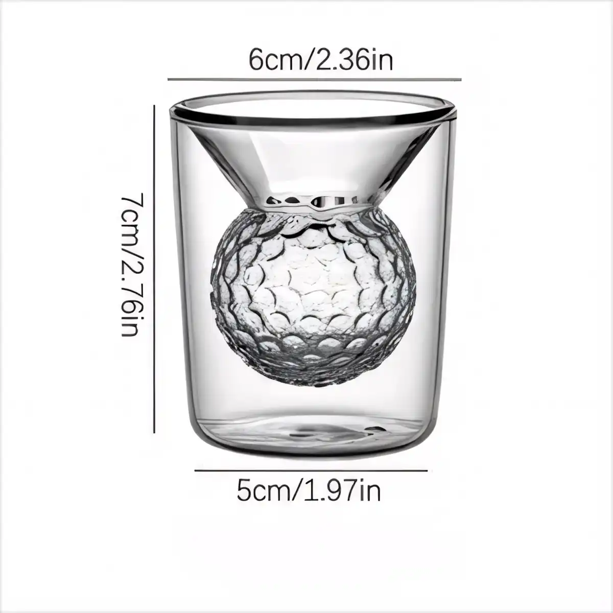 Double Wall Golf Whiskey Glass alternate product angle