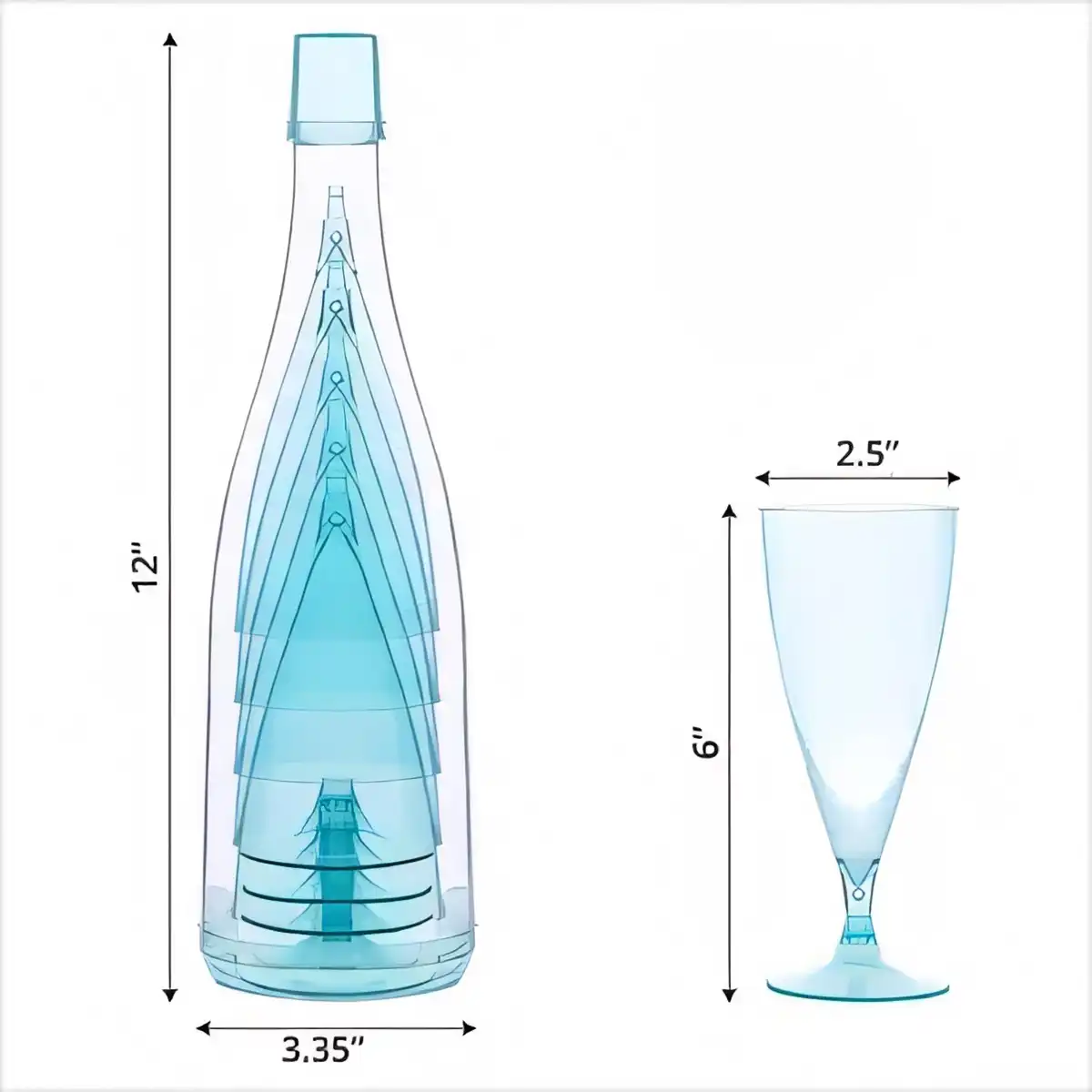 Elegant Reusable Plastic Champagne Flutes product detail view