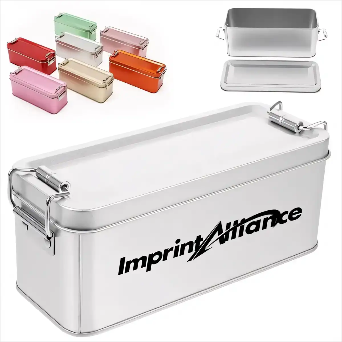 Hinged Metal Tin Storage Box