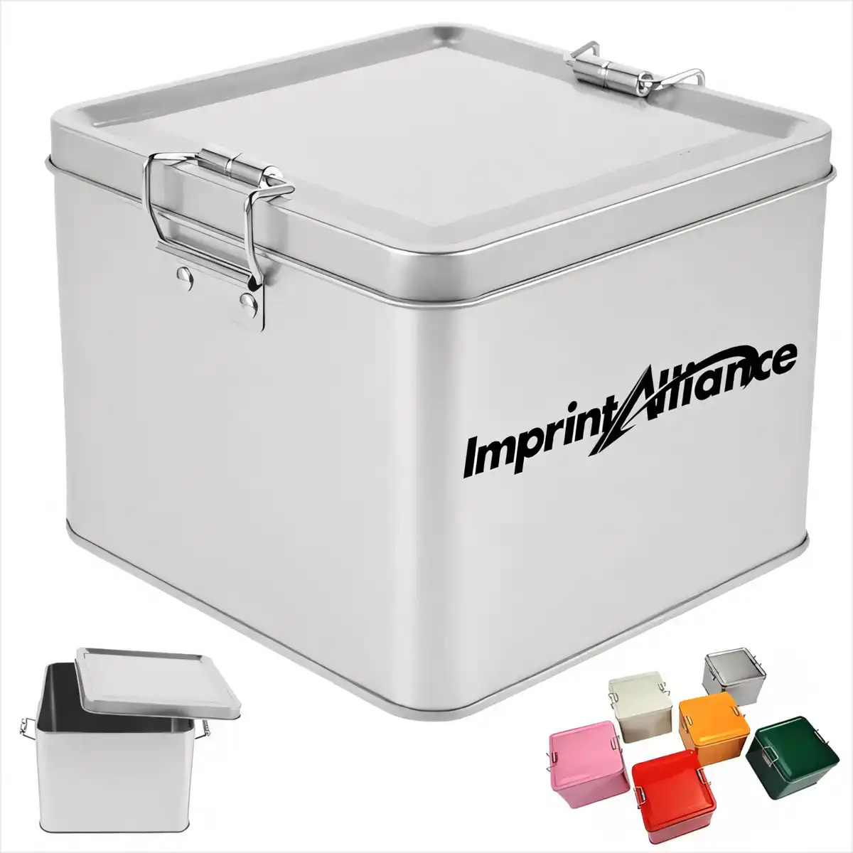 Durable Hinged Tin Storage Box