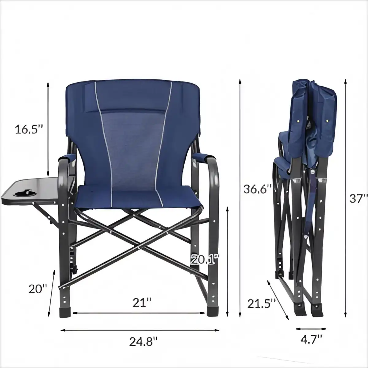 Folding Director Chair with Side Table product detail view
