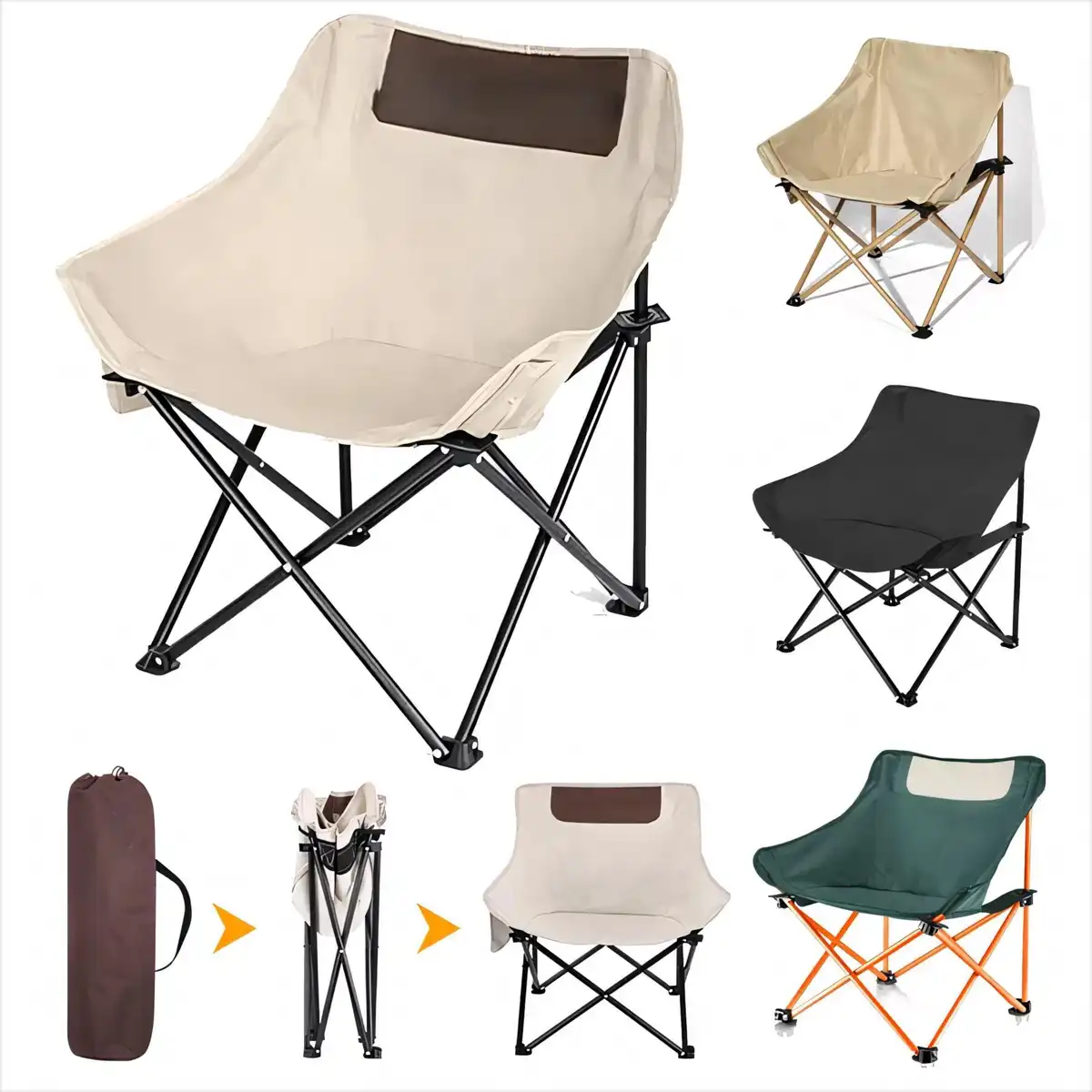 Portable Folding Camping Chair 264lbs