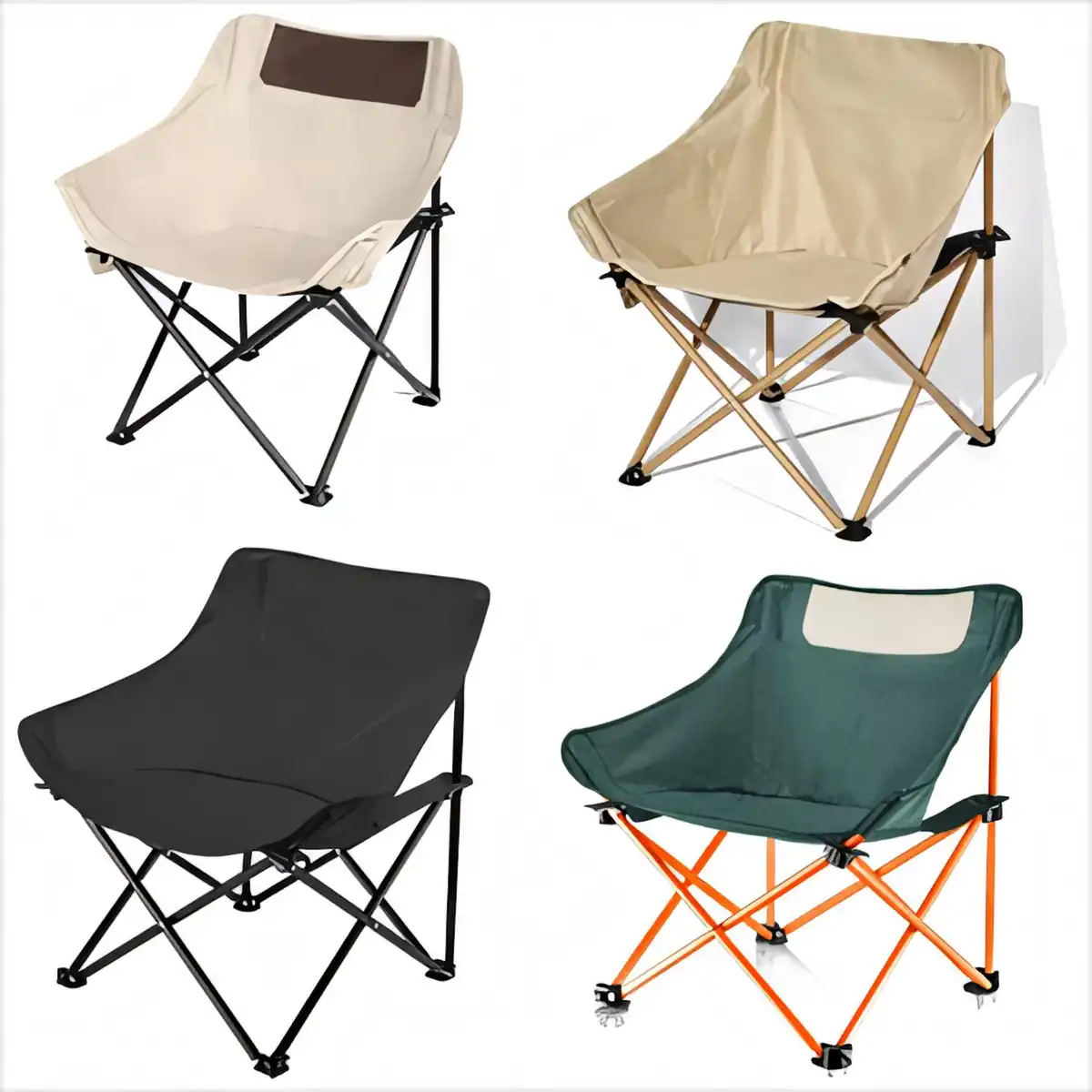 Portable Folding Camping Chair 264lbs alternate product angle