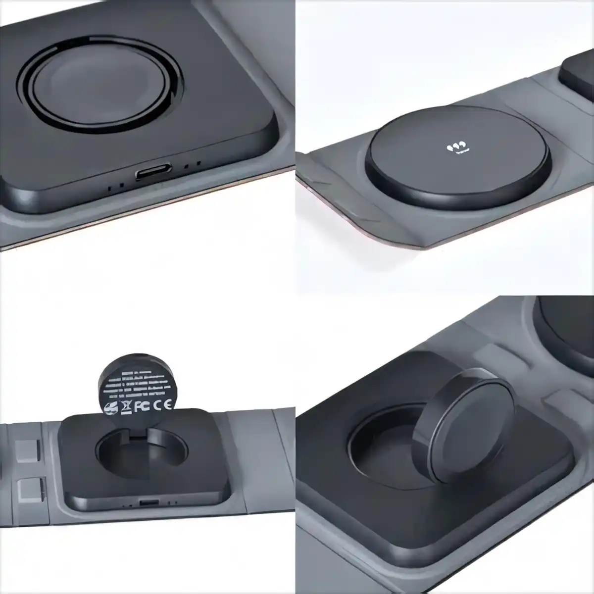 Leather 3-in-1 Wireless Charging Station alternate product angle