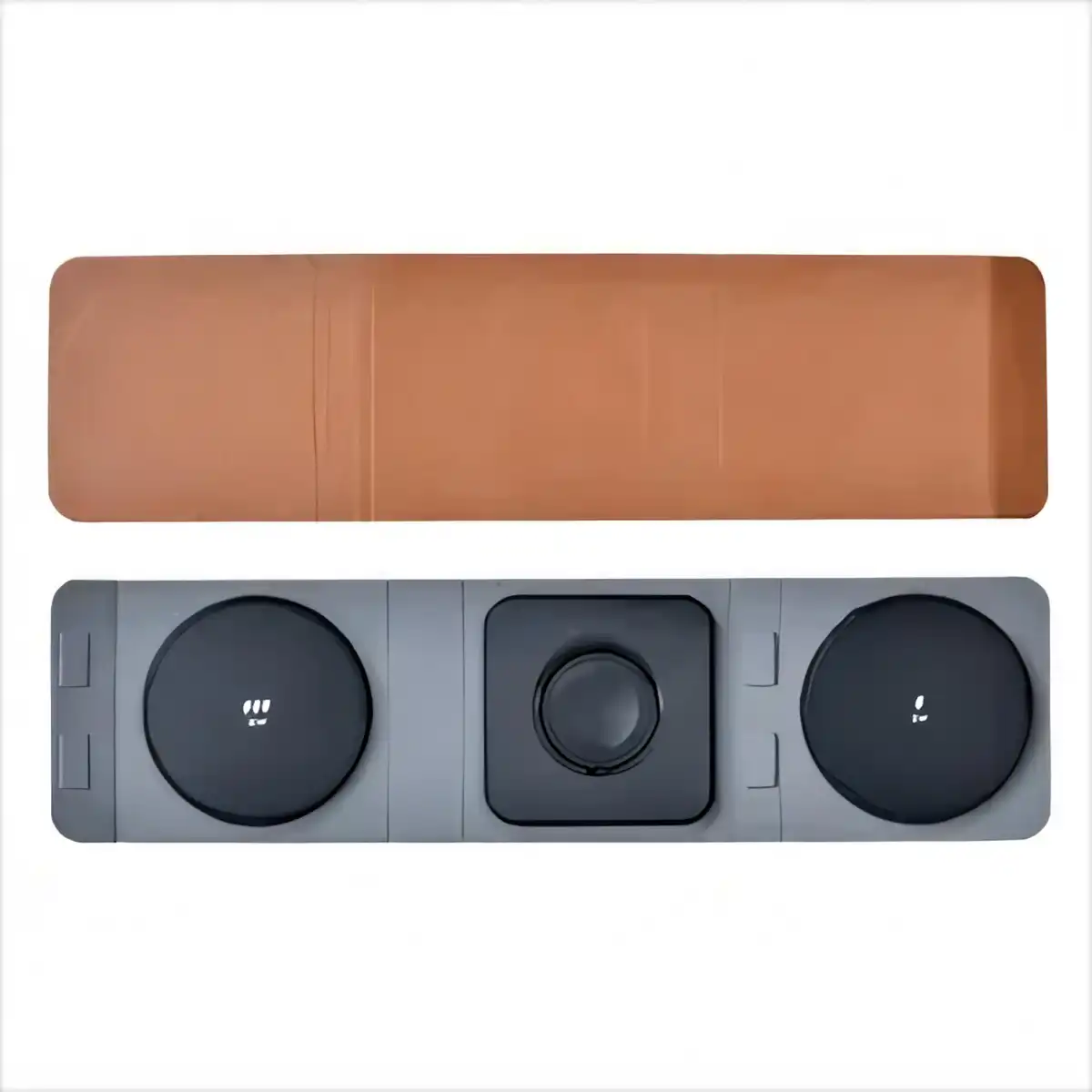 Leather 3-in-1 Wireless Charging Station product with accessories