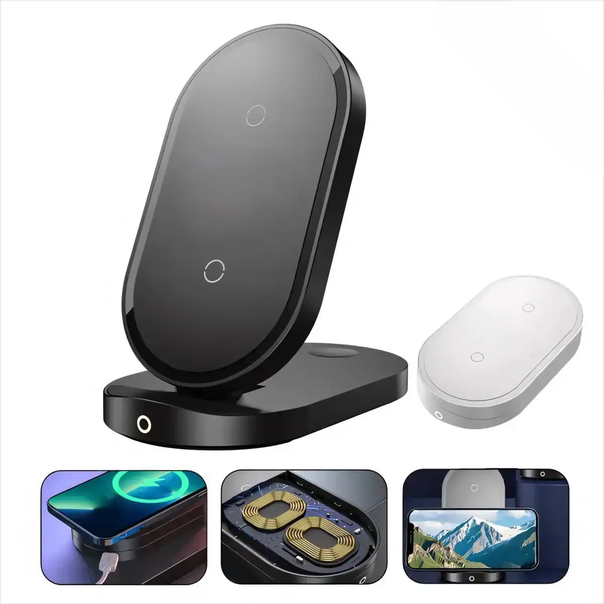 VoltZip 15W Fast Wireless Charger Stand