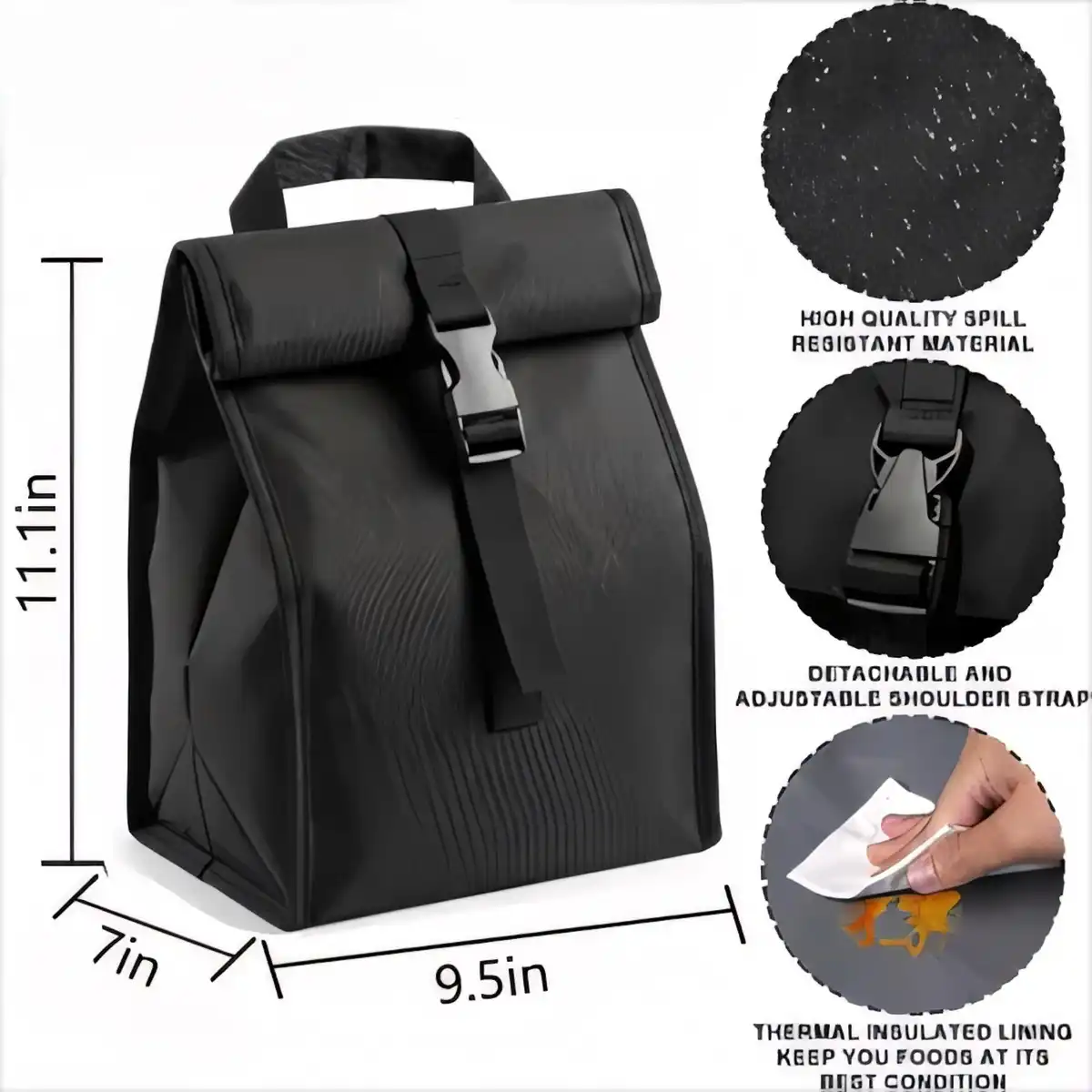 Insulated Leakproof Cooler Lunch Bag alternate product angle