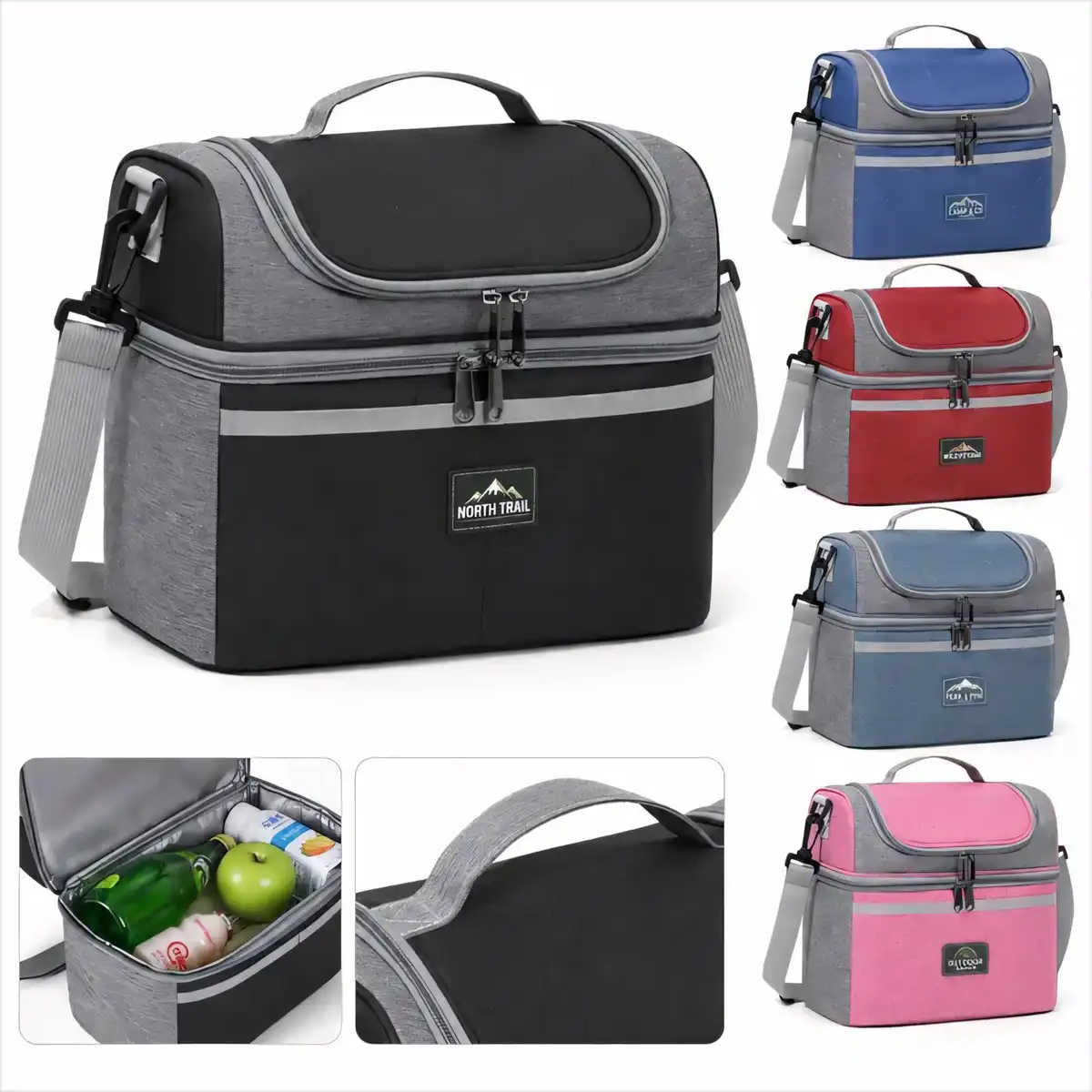 Insulated Dual Compartment Lunch Tote