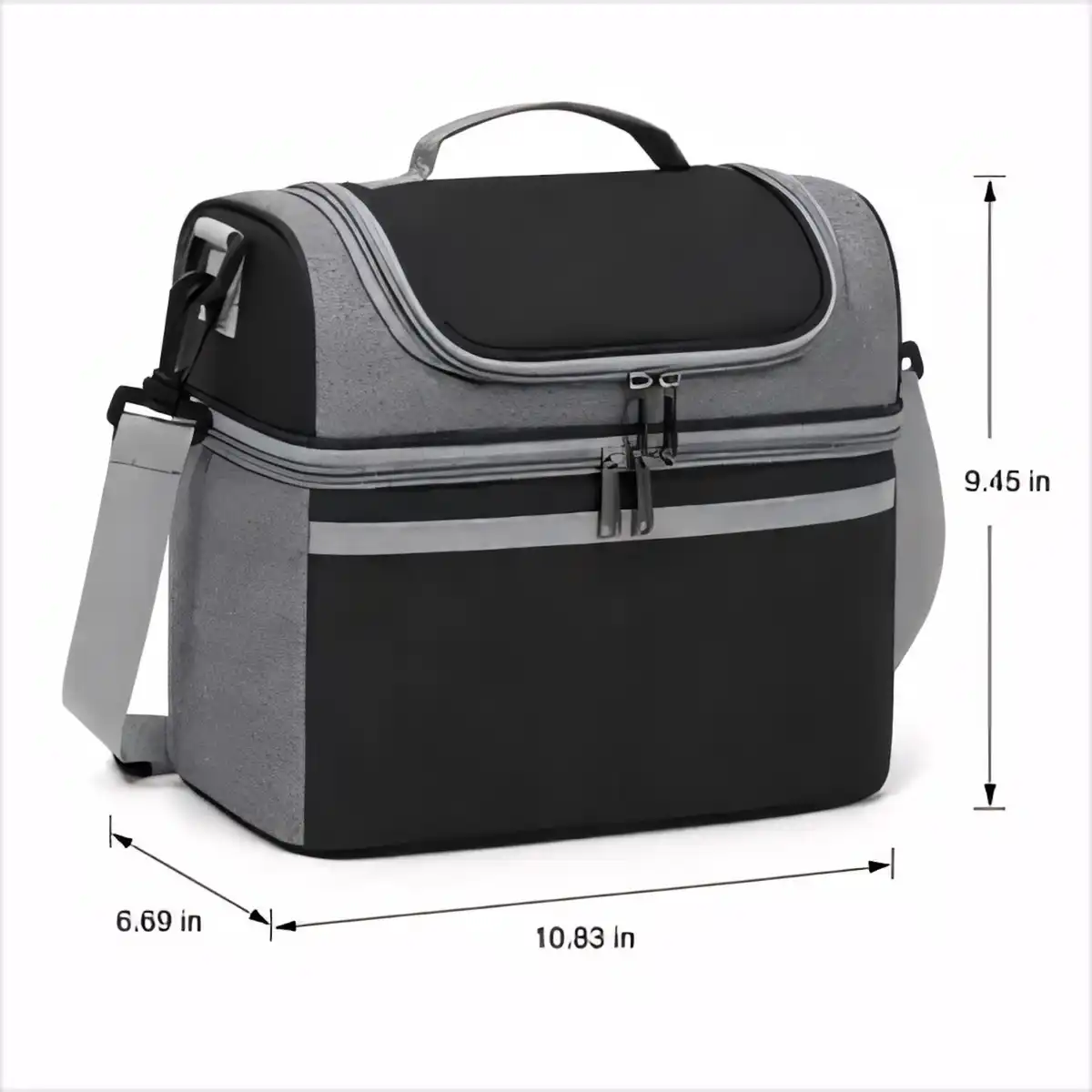 Insulated Dual Compartment Lunch Tote alternate product angle