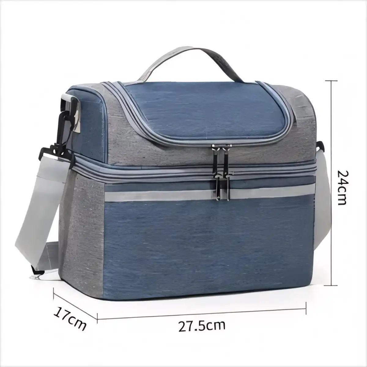 Insulated Dual Compartment Lunch Tote product with accessories