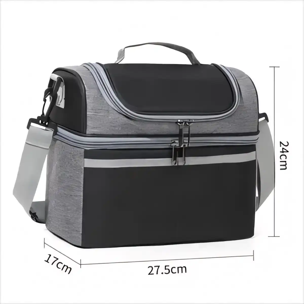 Insulated Dual Compartment Lunch Tote product in use