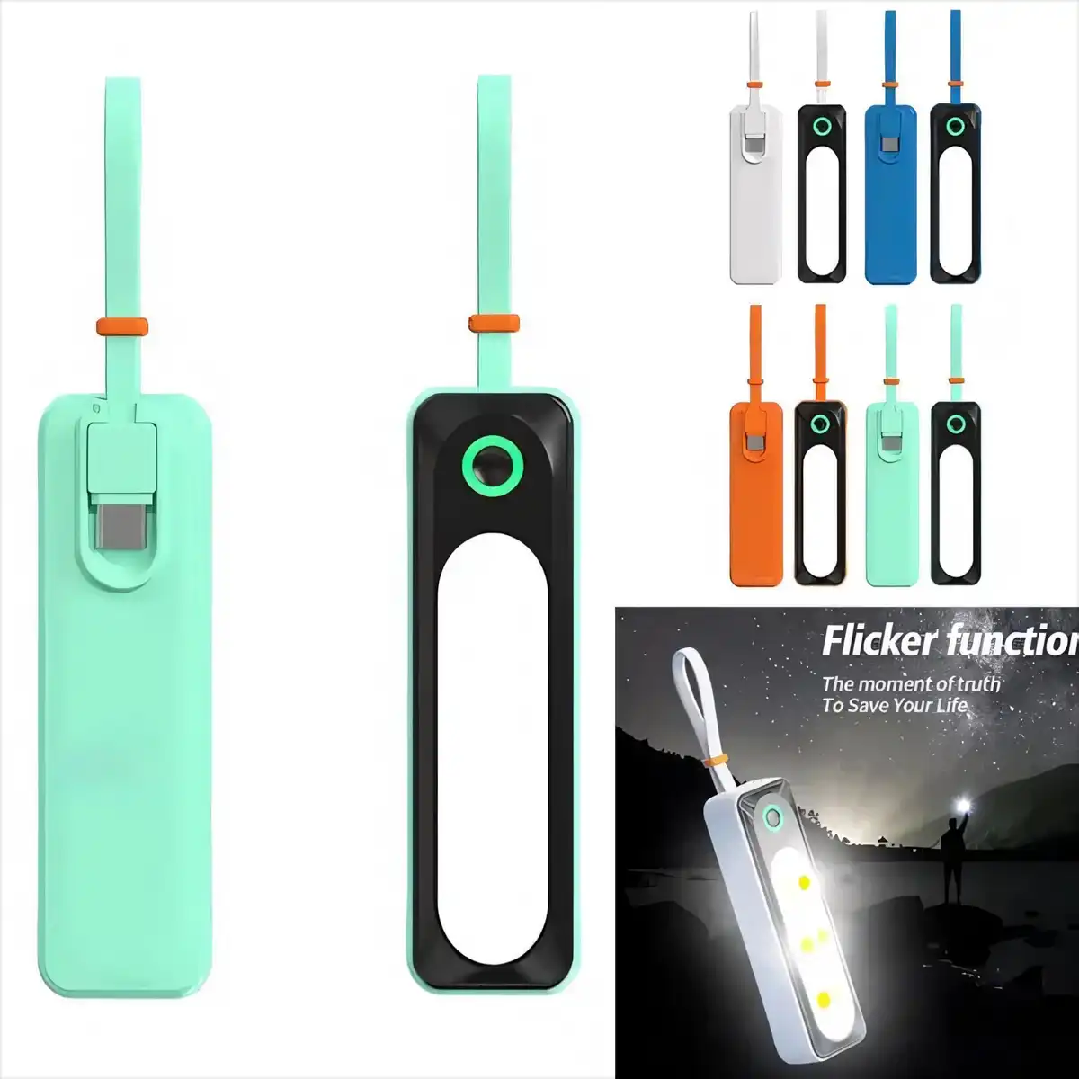 LED Lanyard Power Bank Dual Charging