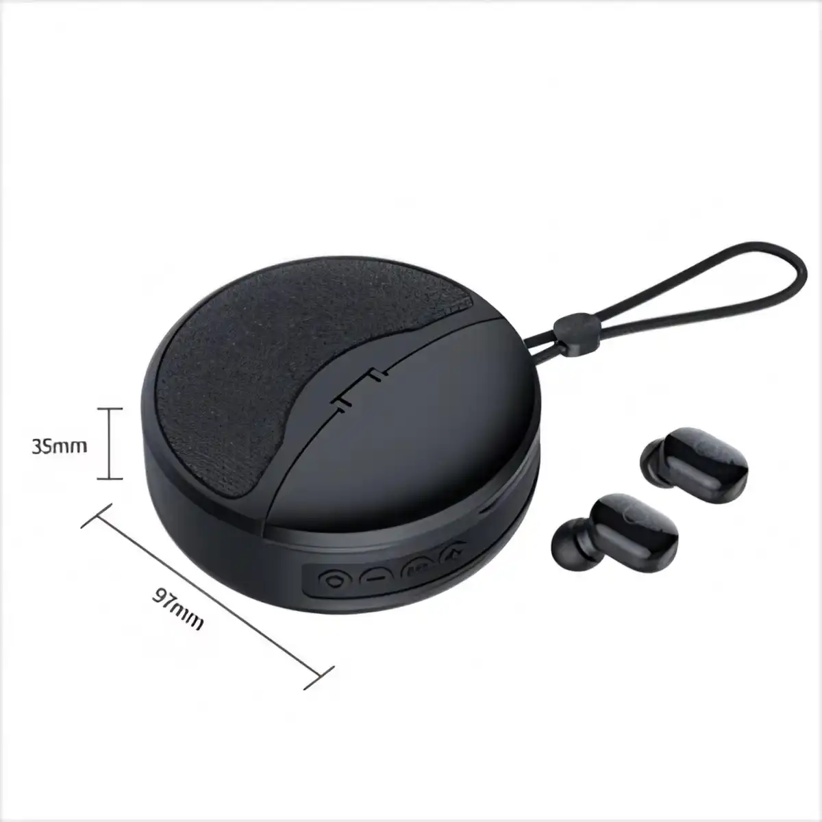Portable Speaker with Earbuds product detail view