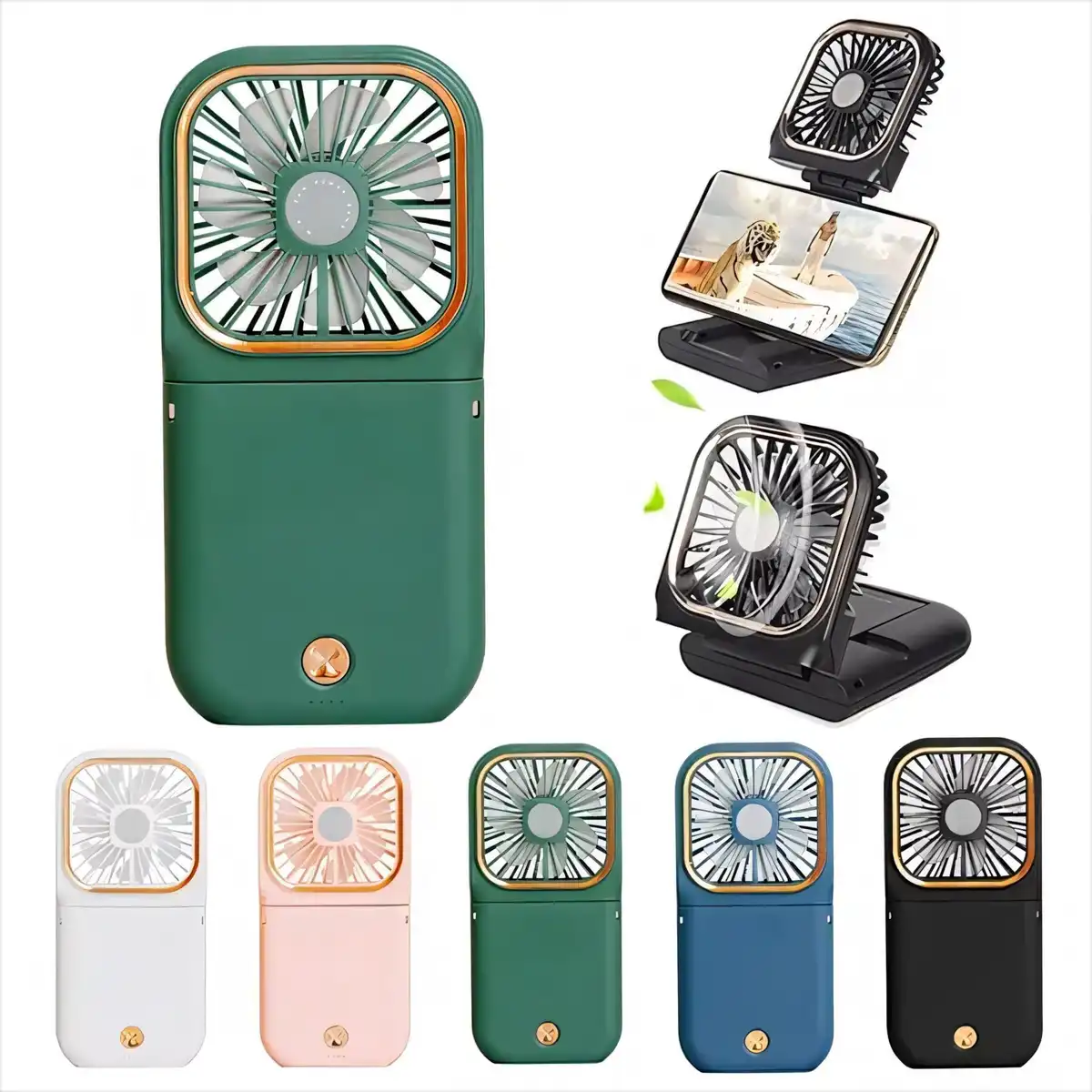 Rechargeable Necklace Fan with Power Bank