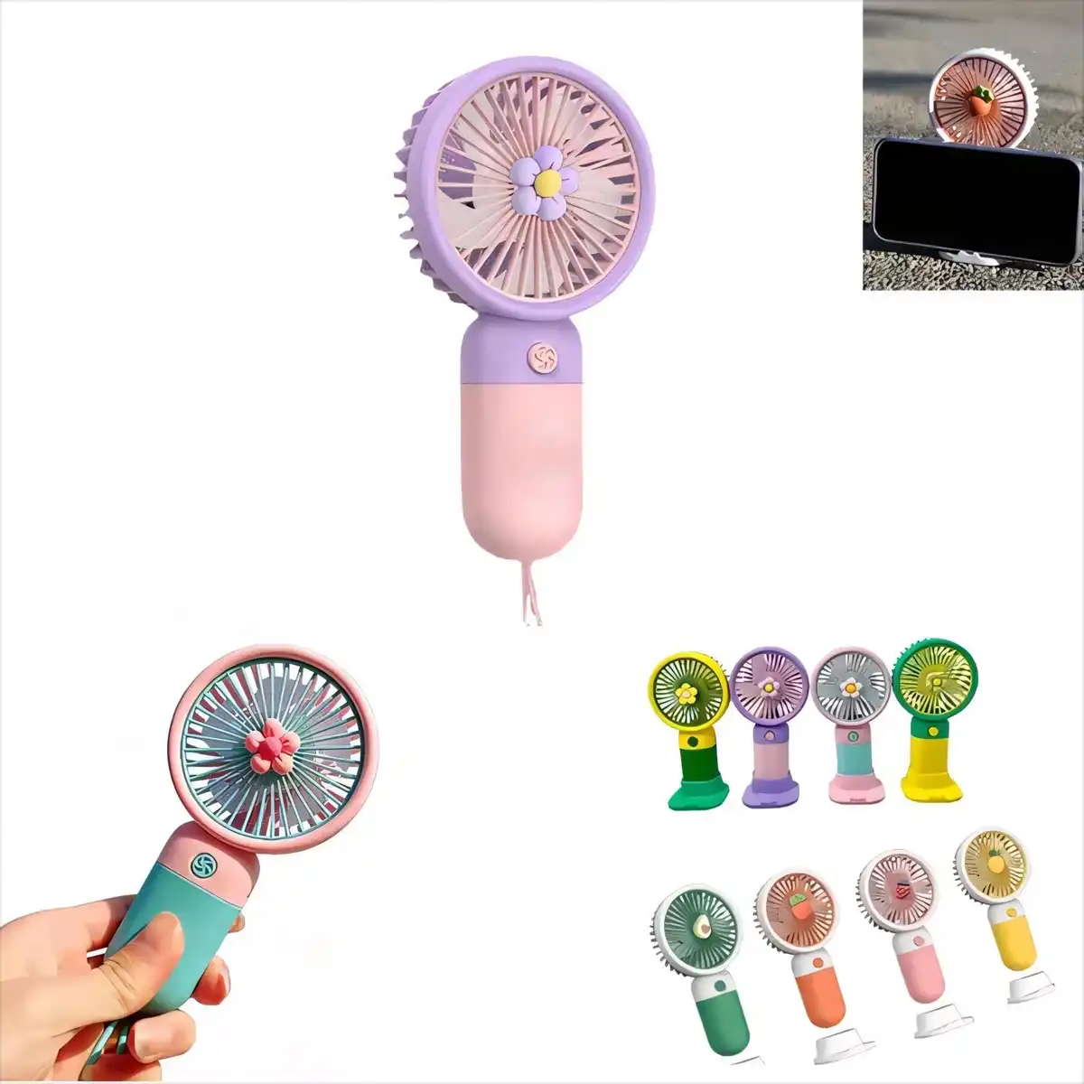 Portable Rechargeable Fan Phone Stand