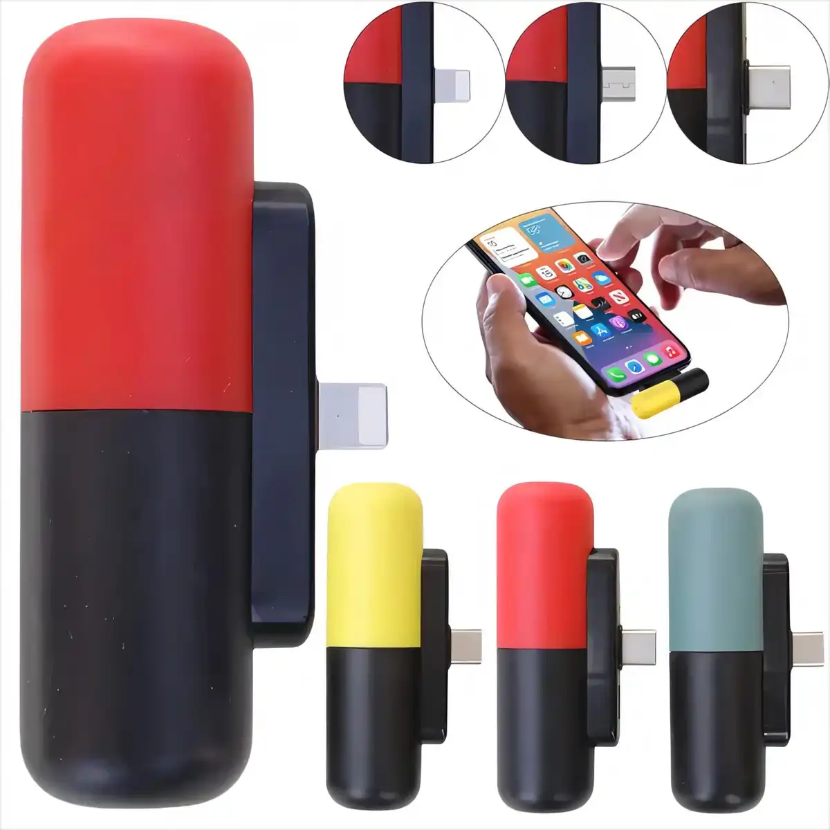 Compact Power Bank with Built-in Lightning Cable