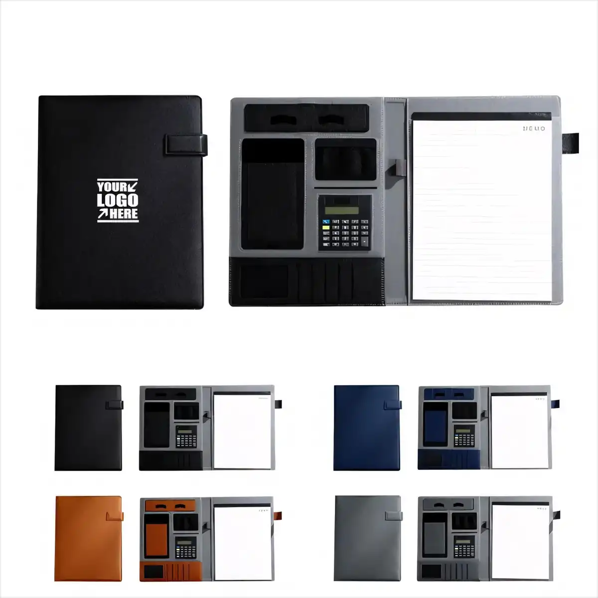 Solar Calculator Leather Padfolio