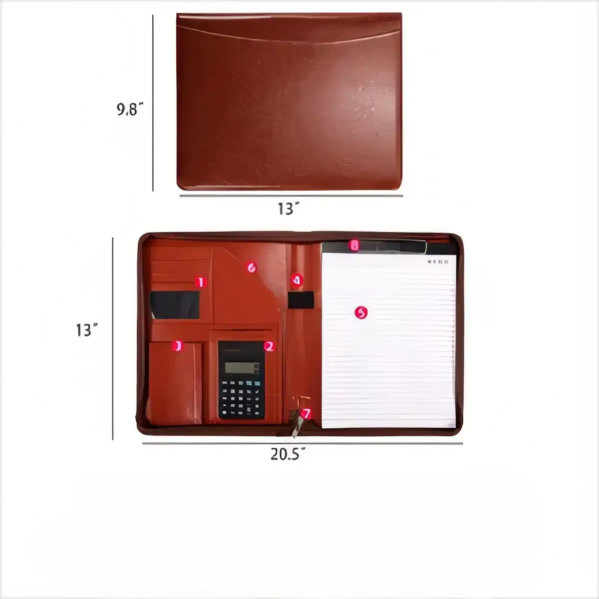 A4 Leather Clipboard Organizer Portfolio product detail view