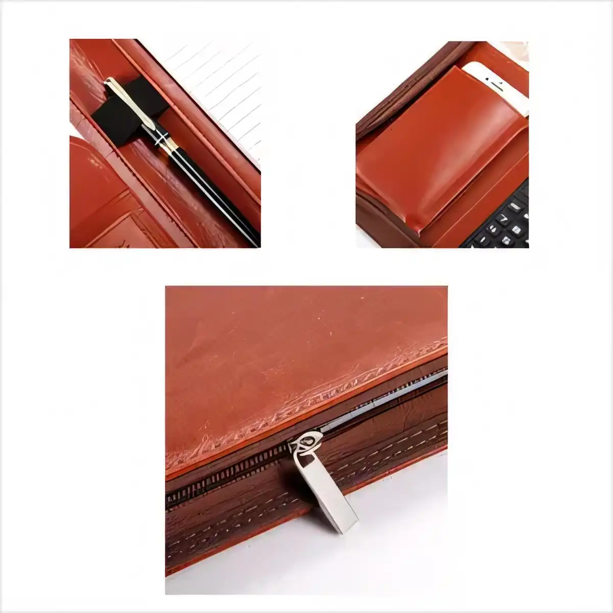 A4 Leather Clipboard Organizer Portfolio alternate product angle