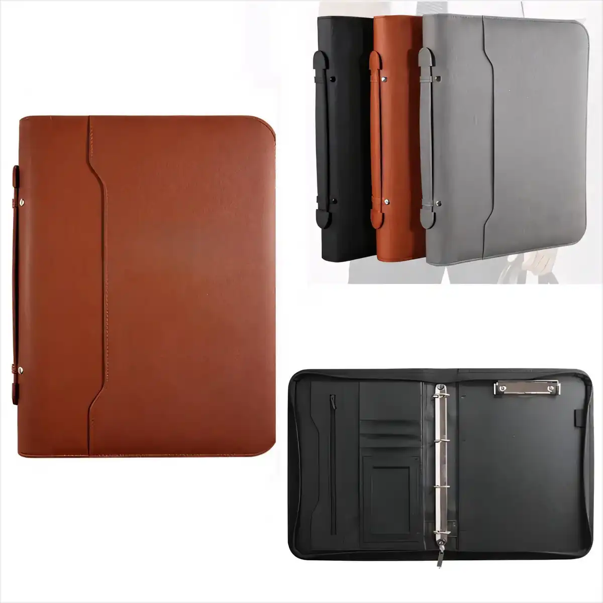 Zippered Leather Portfolio Organizer