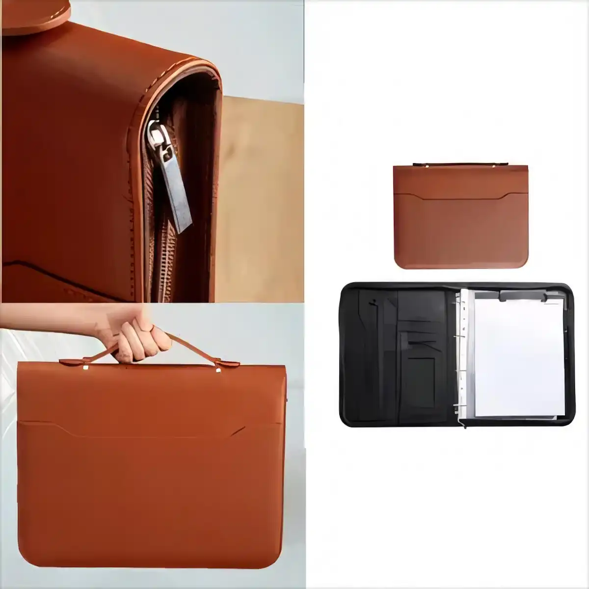 Zippered Leather Portfolio Organizer product detail view