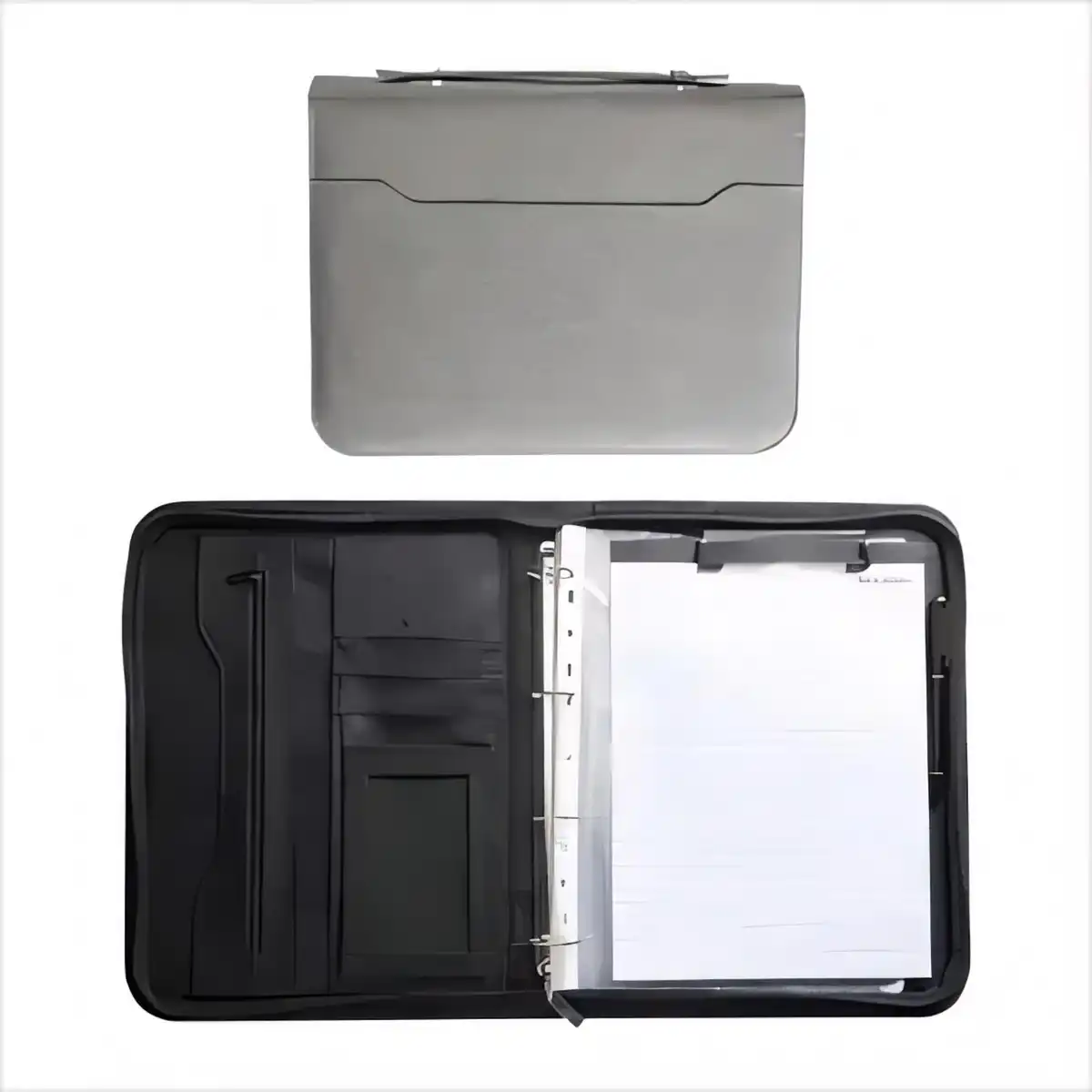 Zippered Leather Portfolio Organizer alternate product angle
